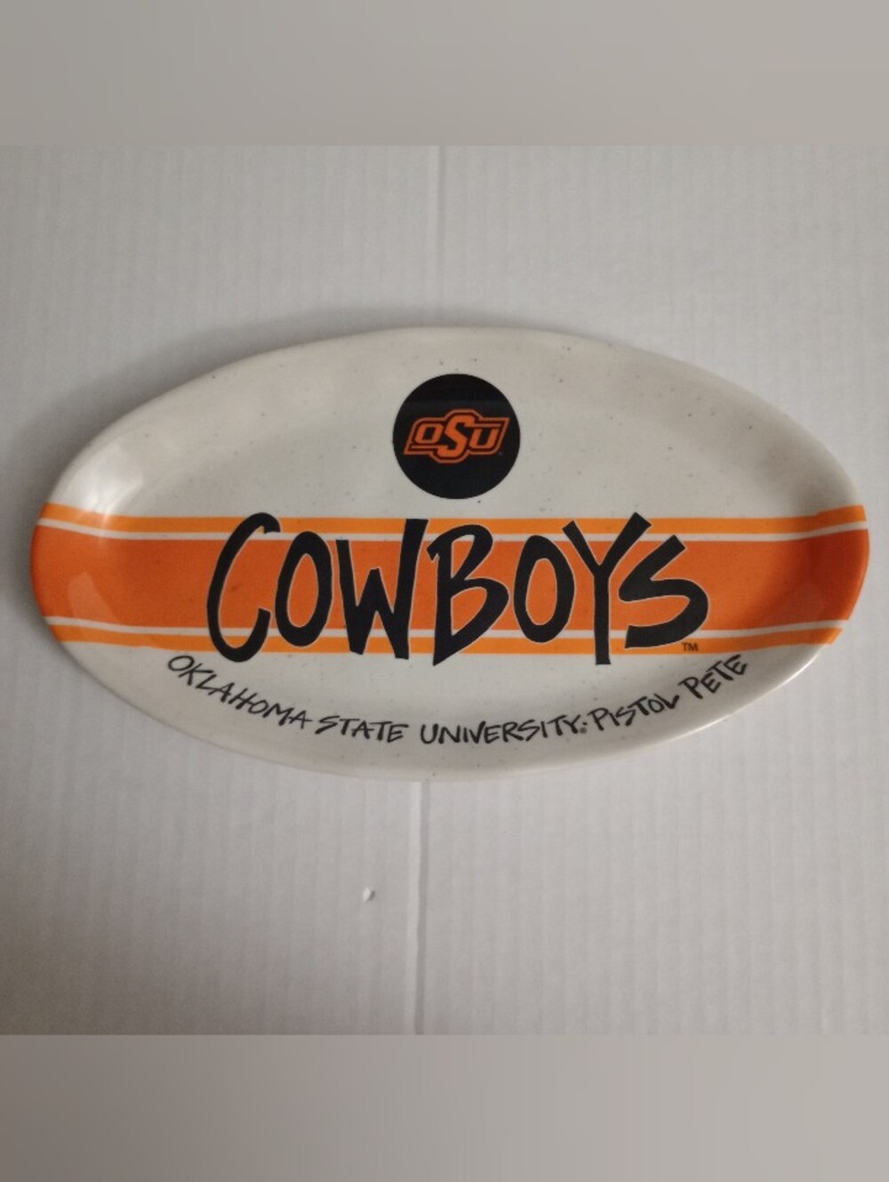 Magnolia Lane Oklahoma State University OSU Cowboys Oval Plate Pistol Pete